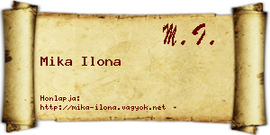 Mika Ilona névjegykártya